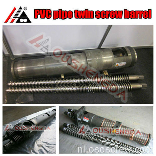 Cincinnati CM45 concial twin screw barrel voor PVC Pipe plastic extruder machine